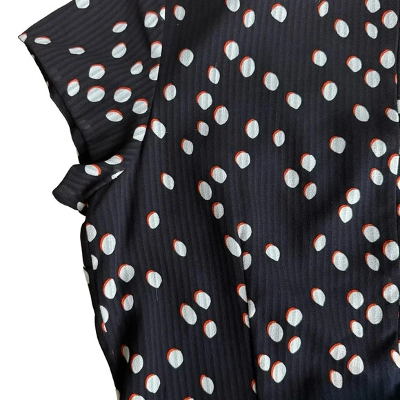 Slate & Willow Wrap Dotted Dress V-neck Navy Blue Mini Belted Size 16 RTR - Picture 14 of 15